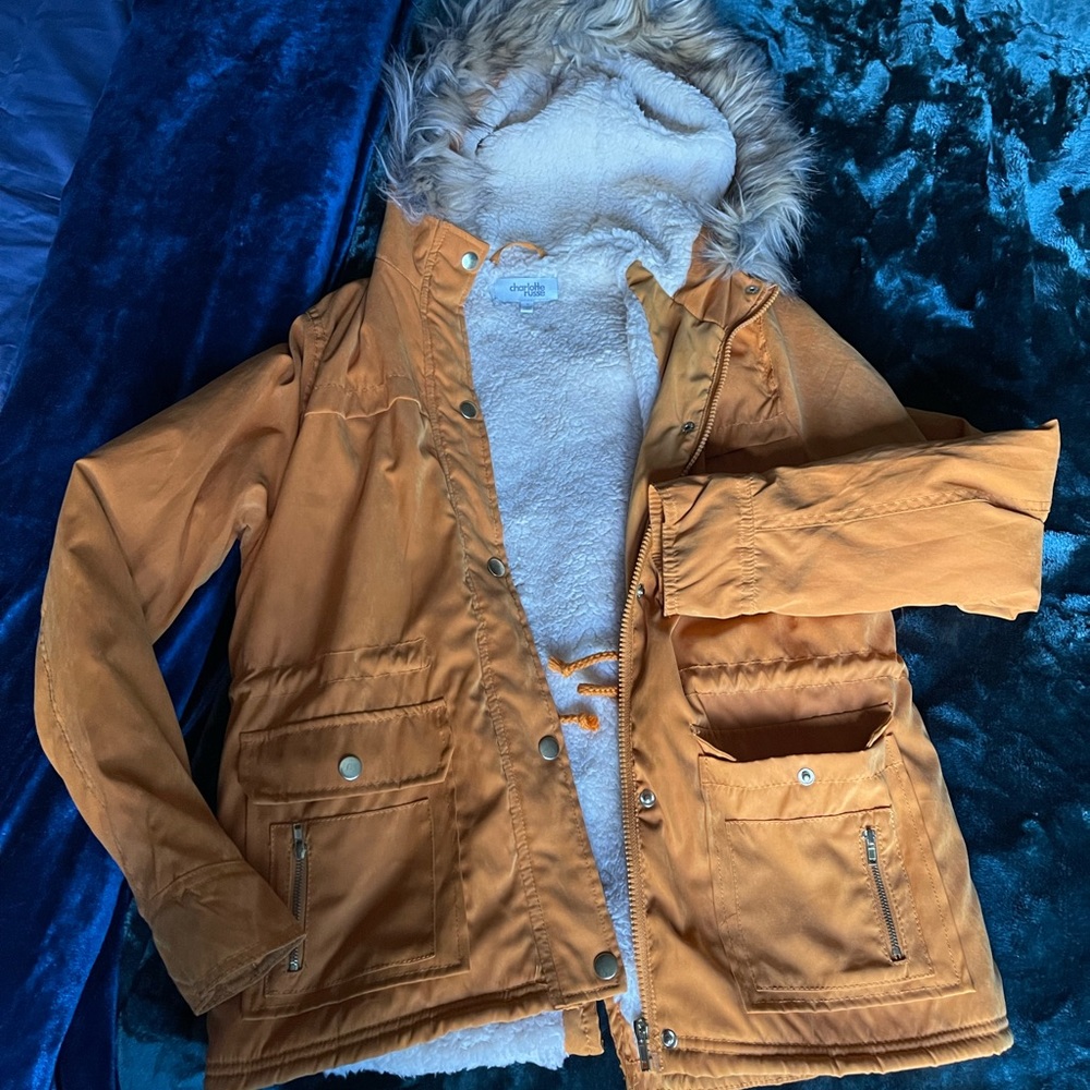 Faux fur parka jacket